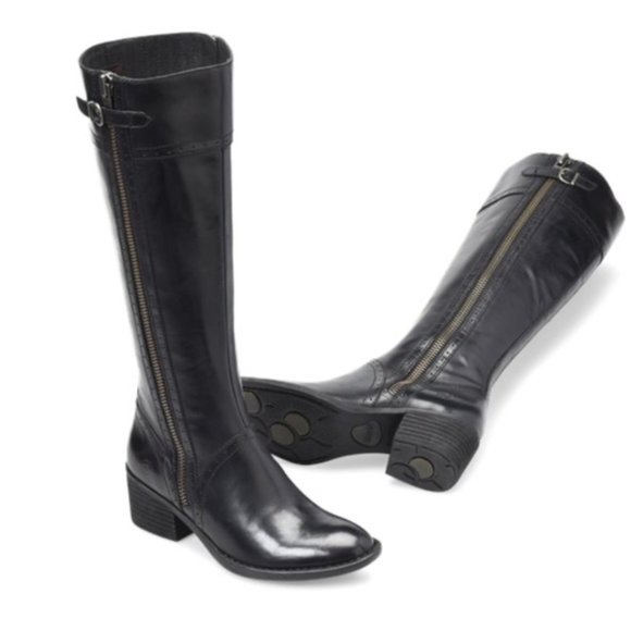 Born Shoes - Born Poly Distressed Riding Boot in Black Size 8M
